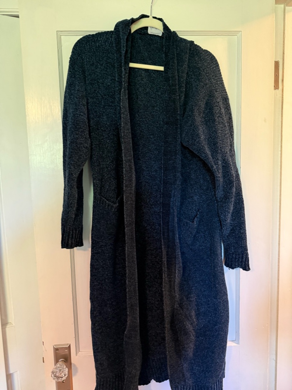 Chenille Cardigan Sweater - Dark Blue